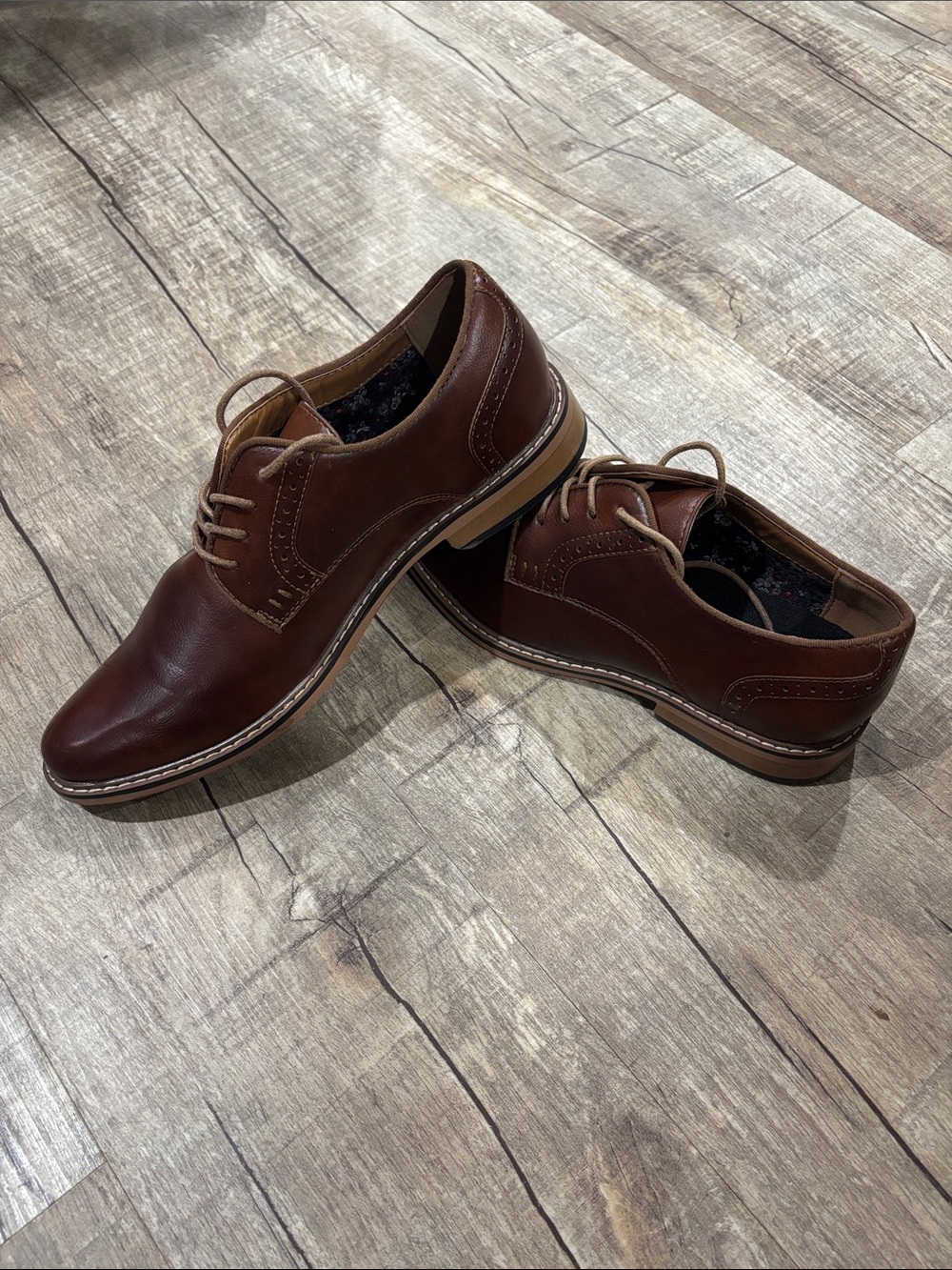 Steve Madden Brown Leather Lace-Up Oxford Shoes Men’s Size 9 - Picture 6 of 10